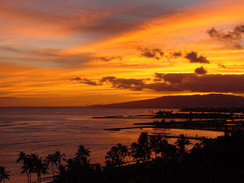 Sunset at Waikiki-Beach 1