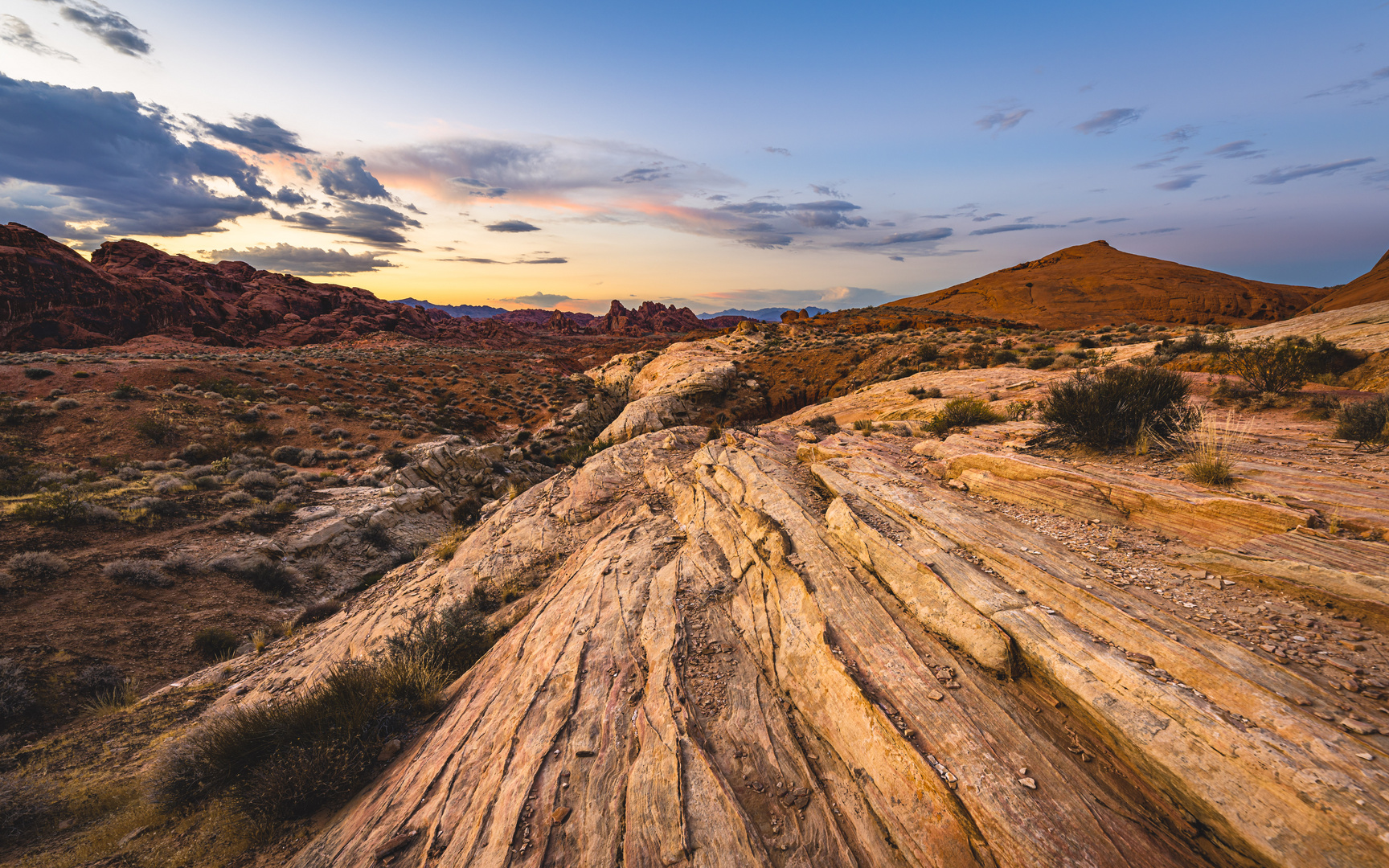 Sunset at white domes