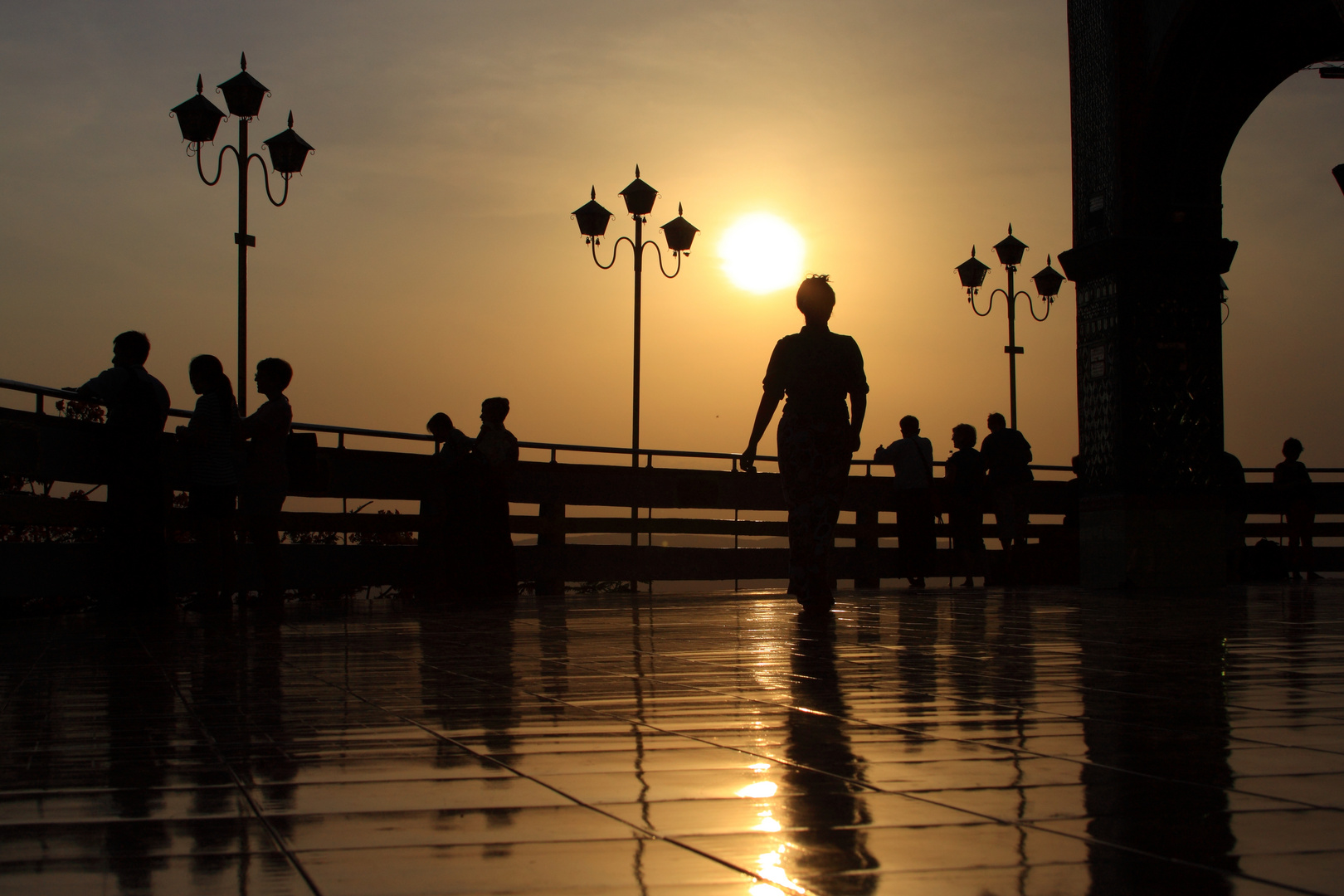 Sunset Atmosphere on the top of Mandalay Hill