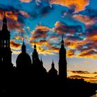 sunset basilica del Pilar, Zaragoza