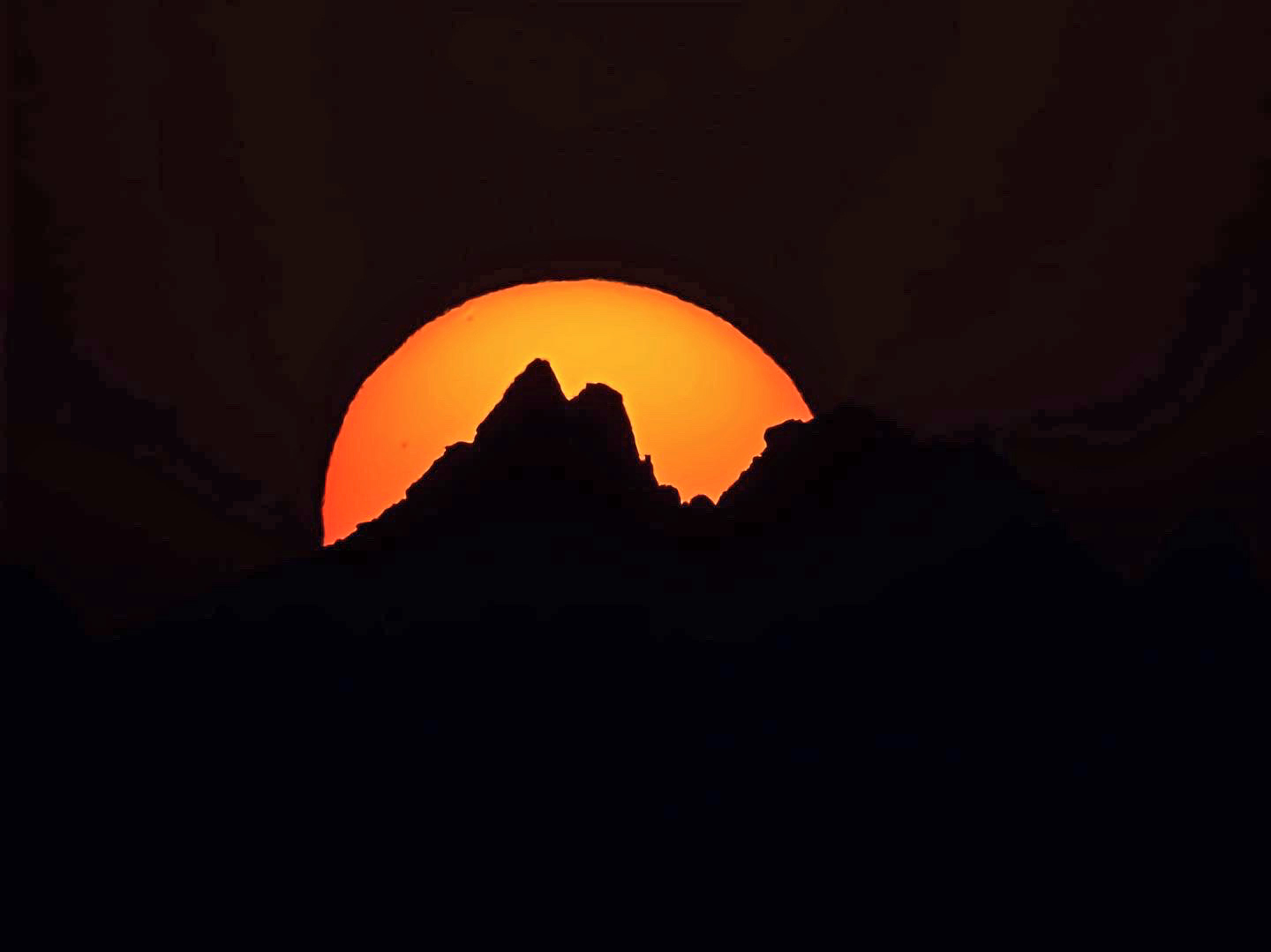 Sunset behind Egypt Mountains