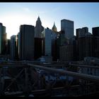 sunset behind lower manhattan