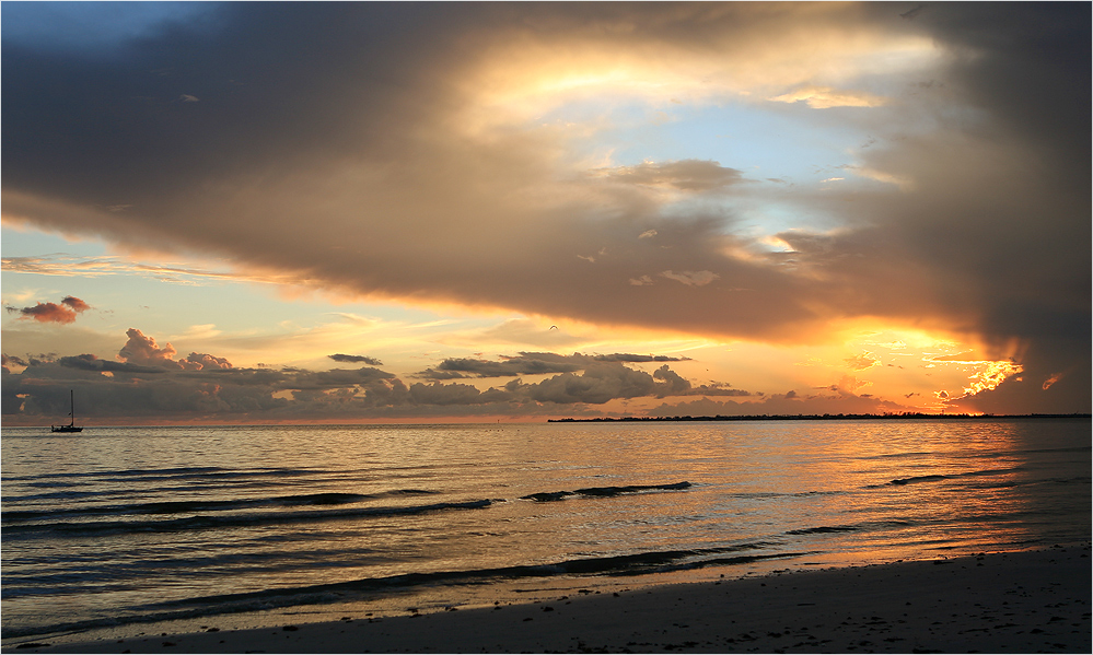 Sunset behind Sanibel Island