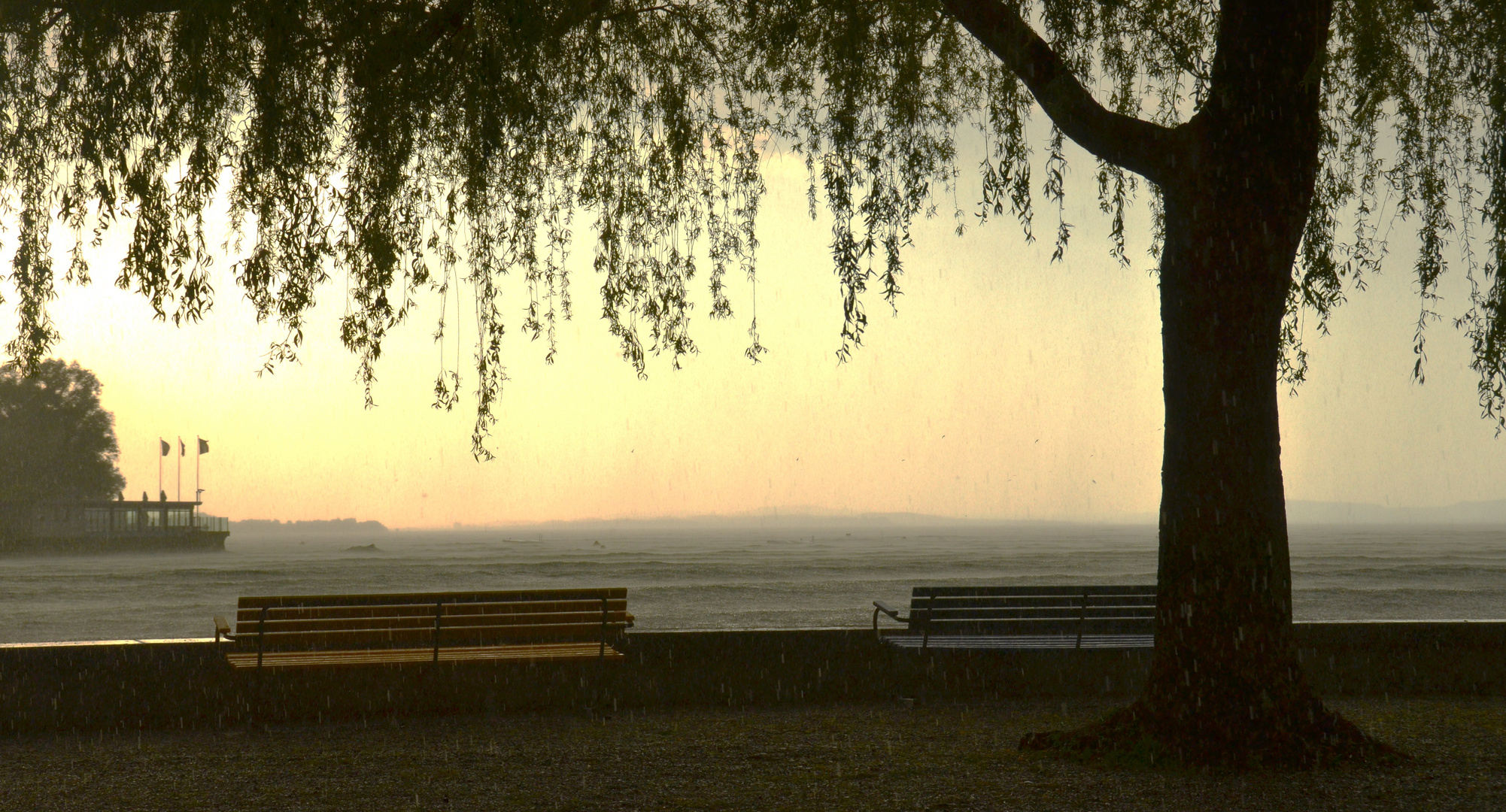 Sunset behind the rain