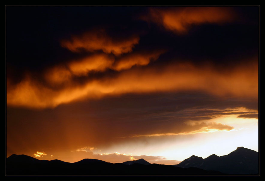 Sunset behind the Rockies