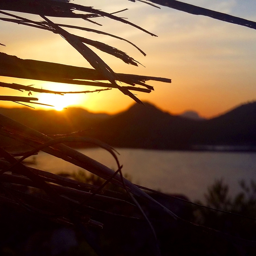 sunset between mountains