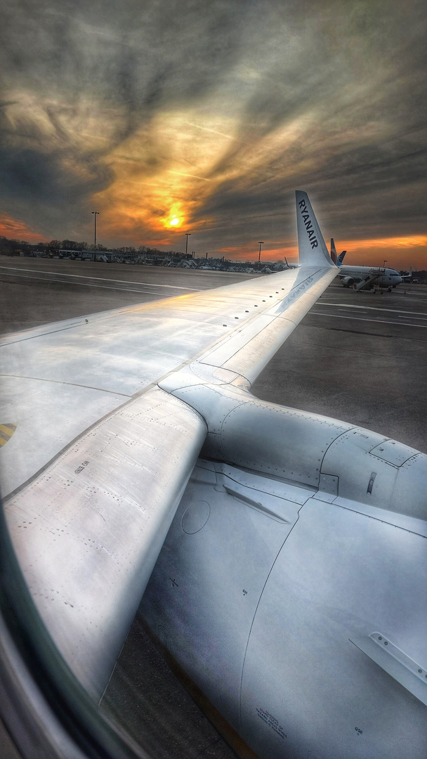 Sunset During A Takeoff 