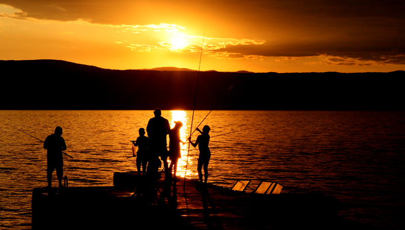 sunset fishing