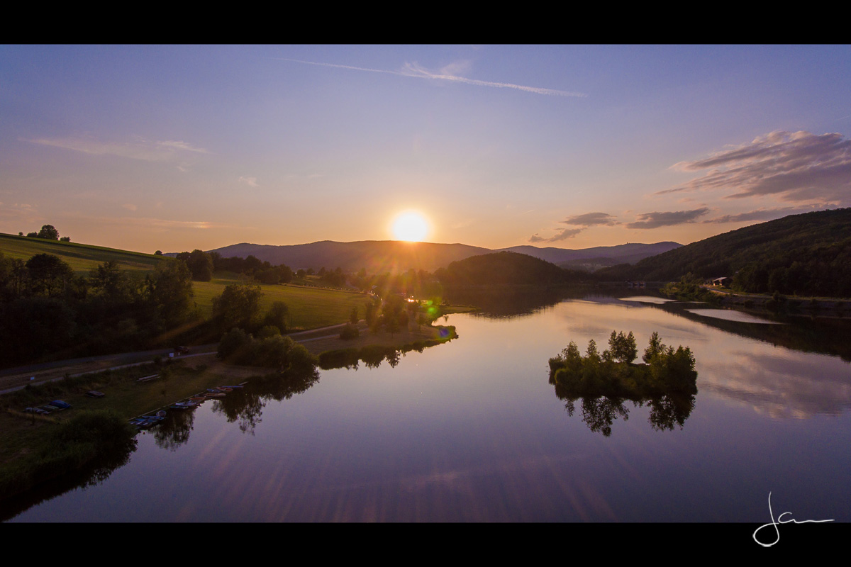 Sunset-Flight over Lake Dragon