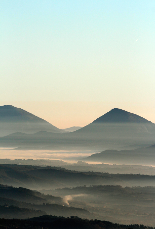 sunset fog