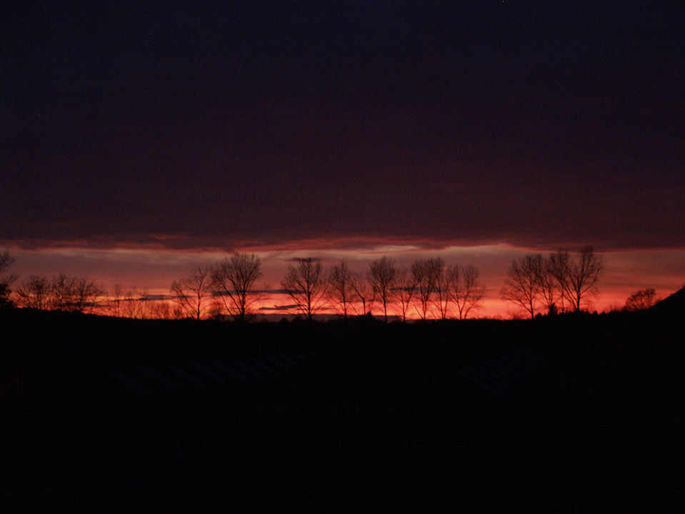 Sunset from a train