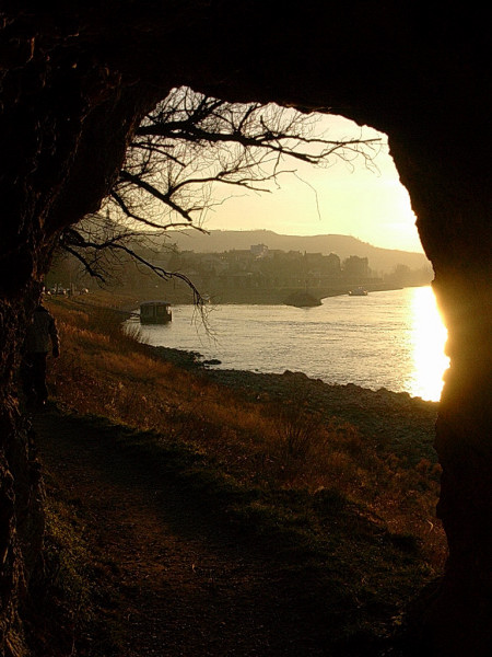 sunset from the cave