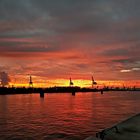 Sunset Hafen Hamburg