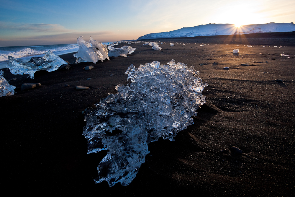 Sunset Ice @ black Beach Iceland