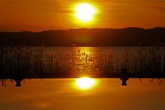 Sunset im See und im Pool...