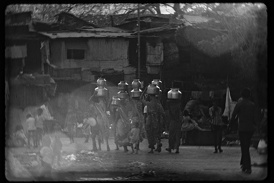 Sunset in a slum of Mumbai