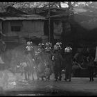 Sunset in a slum of Mumbai