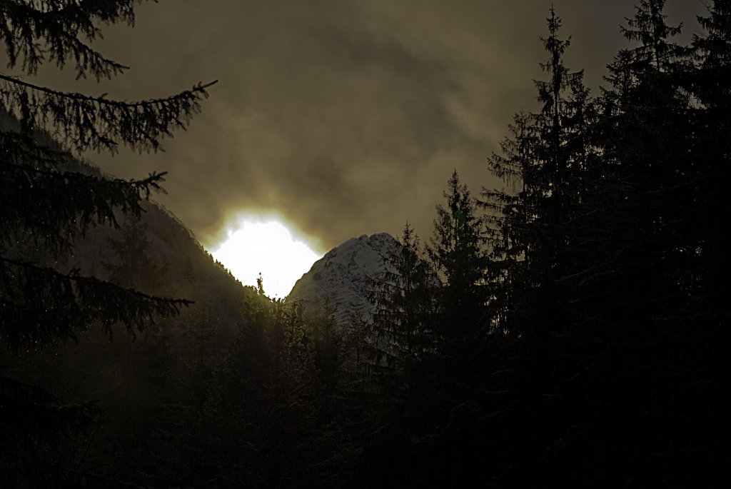 Sunset in a valley of Mojstrana