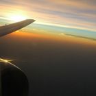 Sunset in airplane