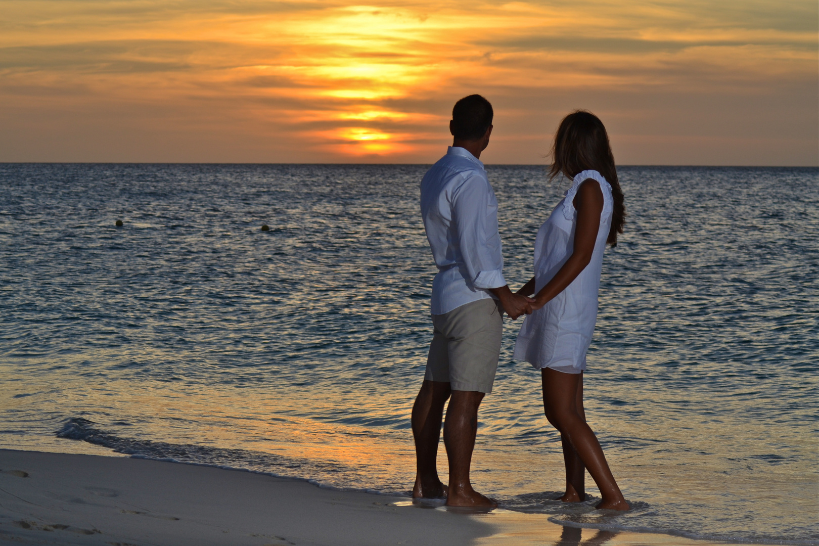 Sunset in Aruba, caribbean sea ...