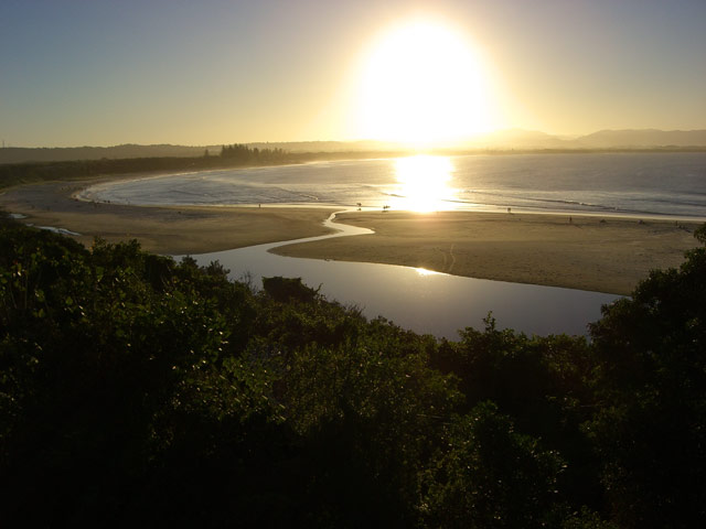 sunset in byron bay