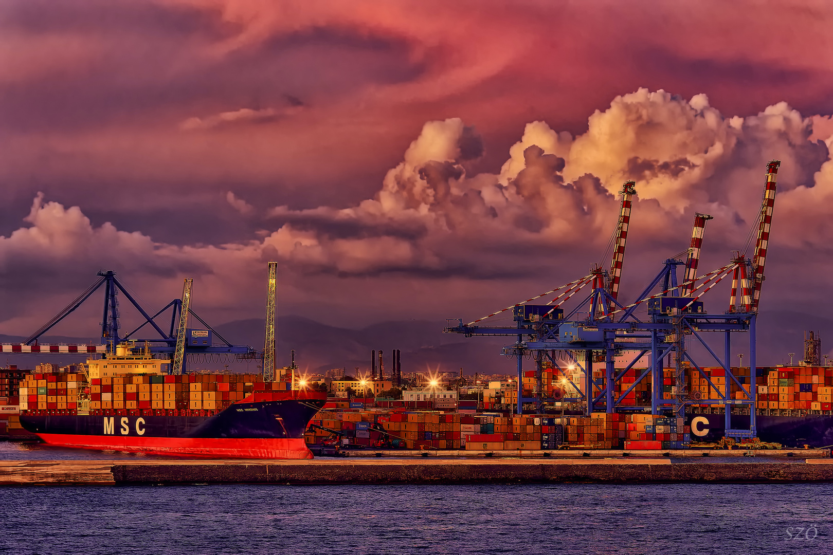 Sunset in  Civitavecchia