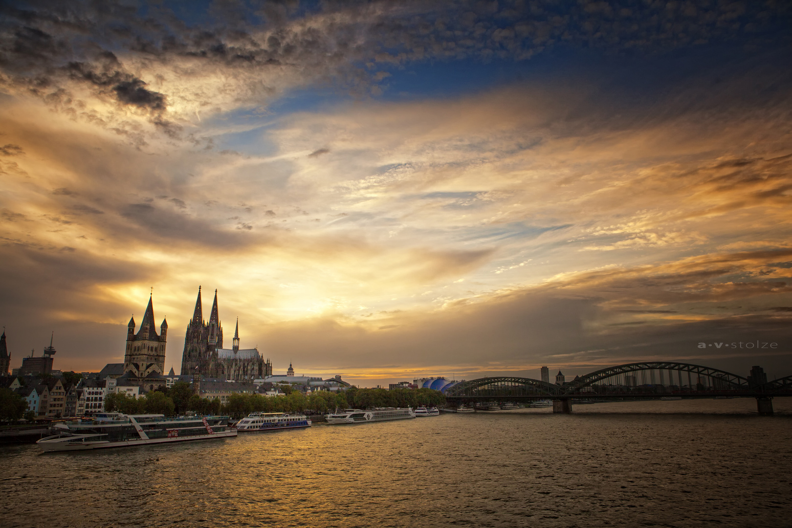 sunset in cologne