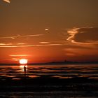 Sunset in Cuxhaven and a view to Neuwerk