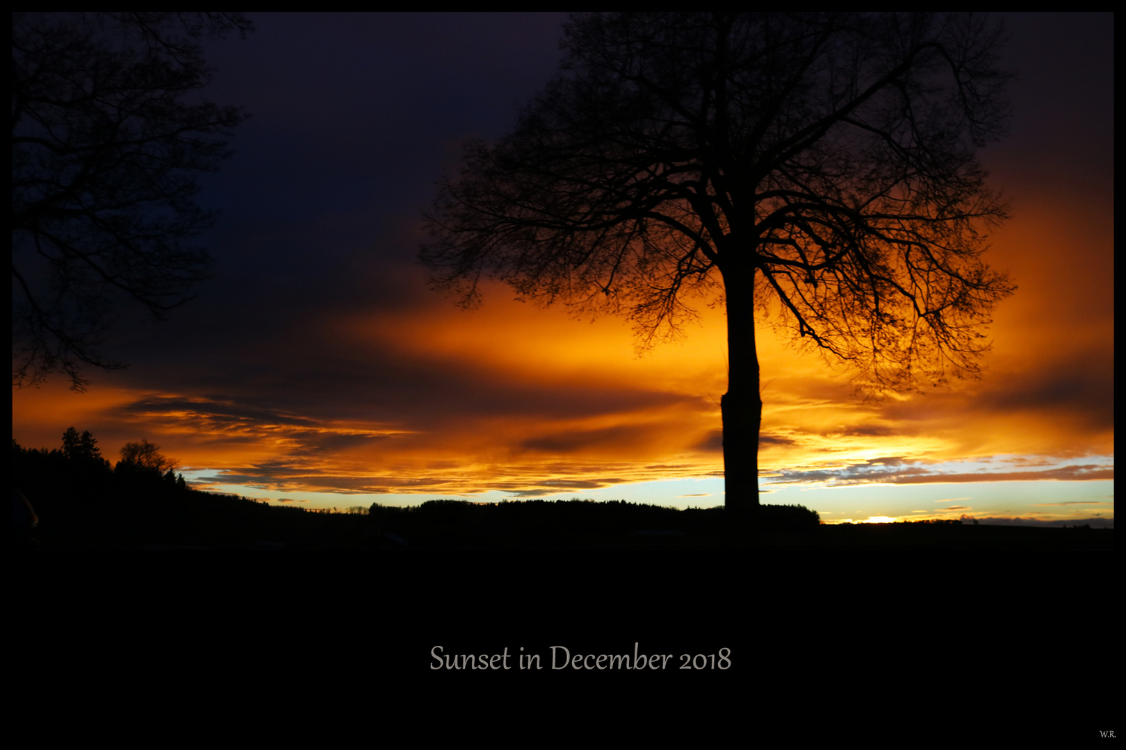 Sunset in December 2018