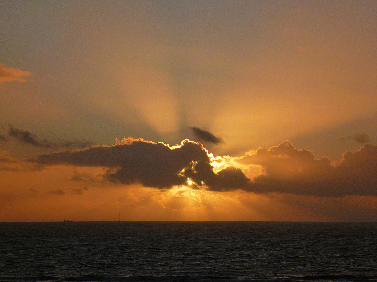 Sunset in Denmark the first day of the new year 2013