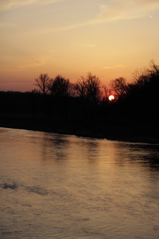 Sunset in Dessau in spring