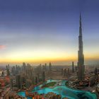 Sunset in Dubai with Burj Khalifa