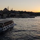 Sunset in Istanbul from Galata Bridge