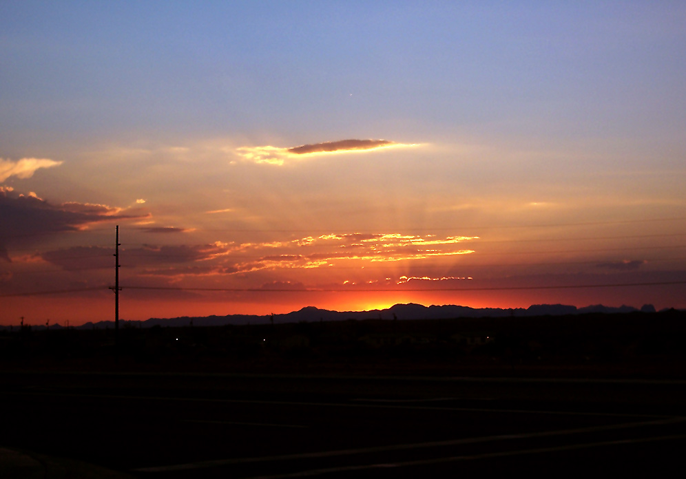 SUNSET IN LAKE HAVASU CITY AZ.