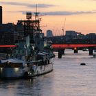 Sunset in London // HMS Belfast // military ship