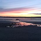 Sunset in low tide in Marazion (Saint Michael's Mount Cornwall)