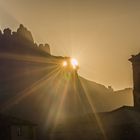 Sunset in Montserrat mountain natural park