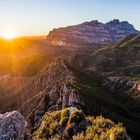 Sunset in Montserrat mountain natural park