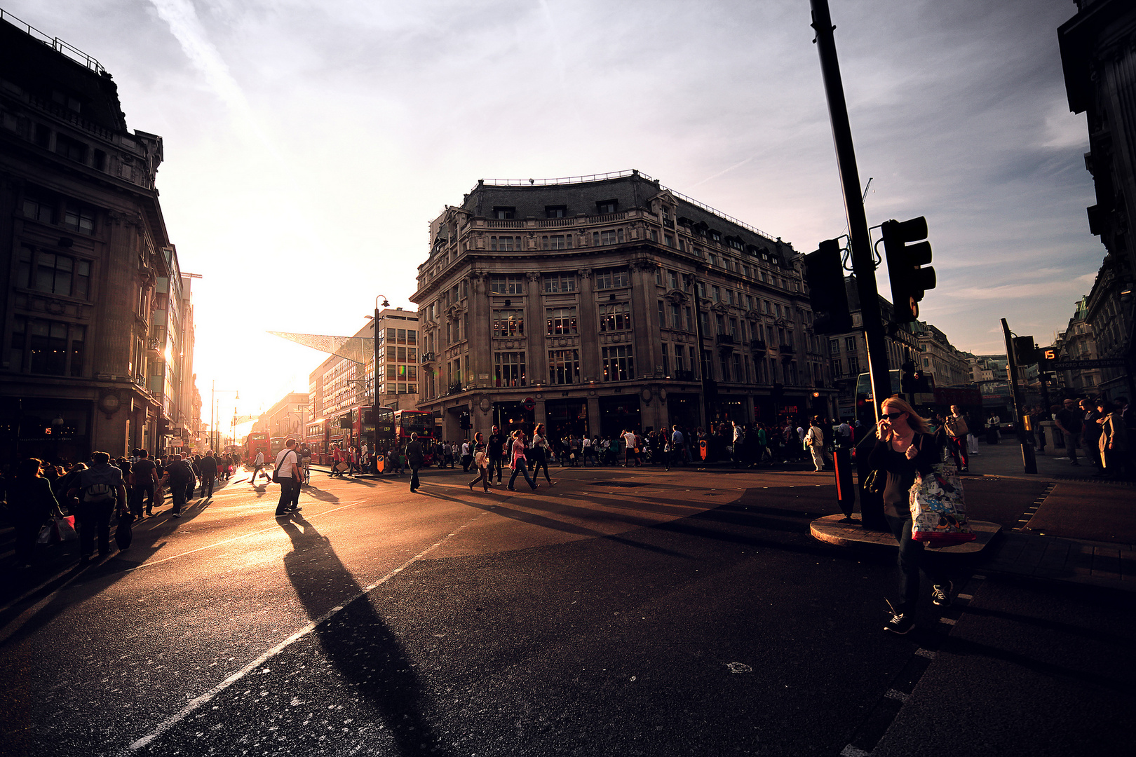 Sunset in Oxford Street