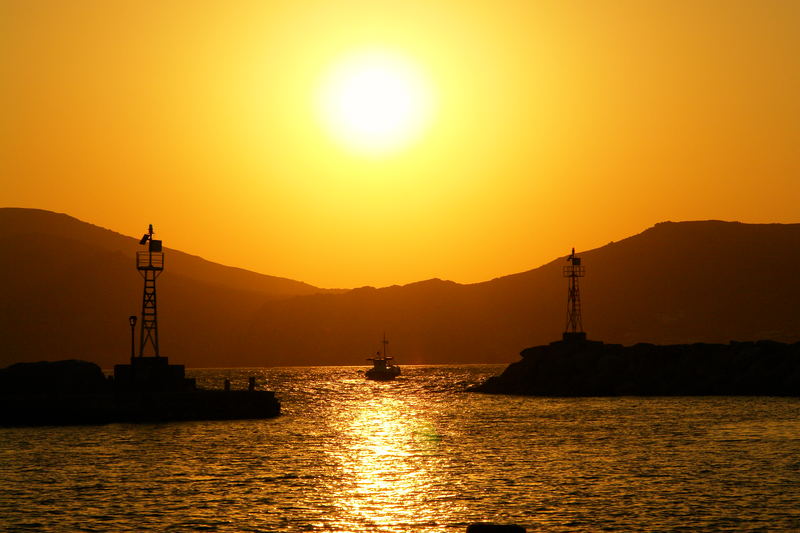 sunset in paros