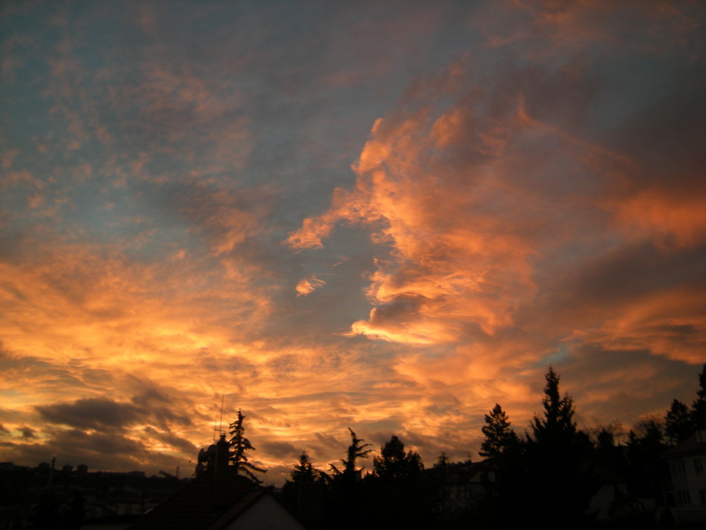 Sunset in PRAGUE, January, 2012