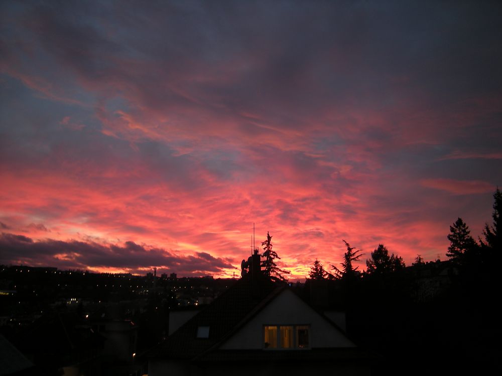 Sunset in PRAGUE, January, 2012