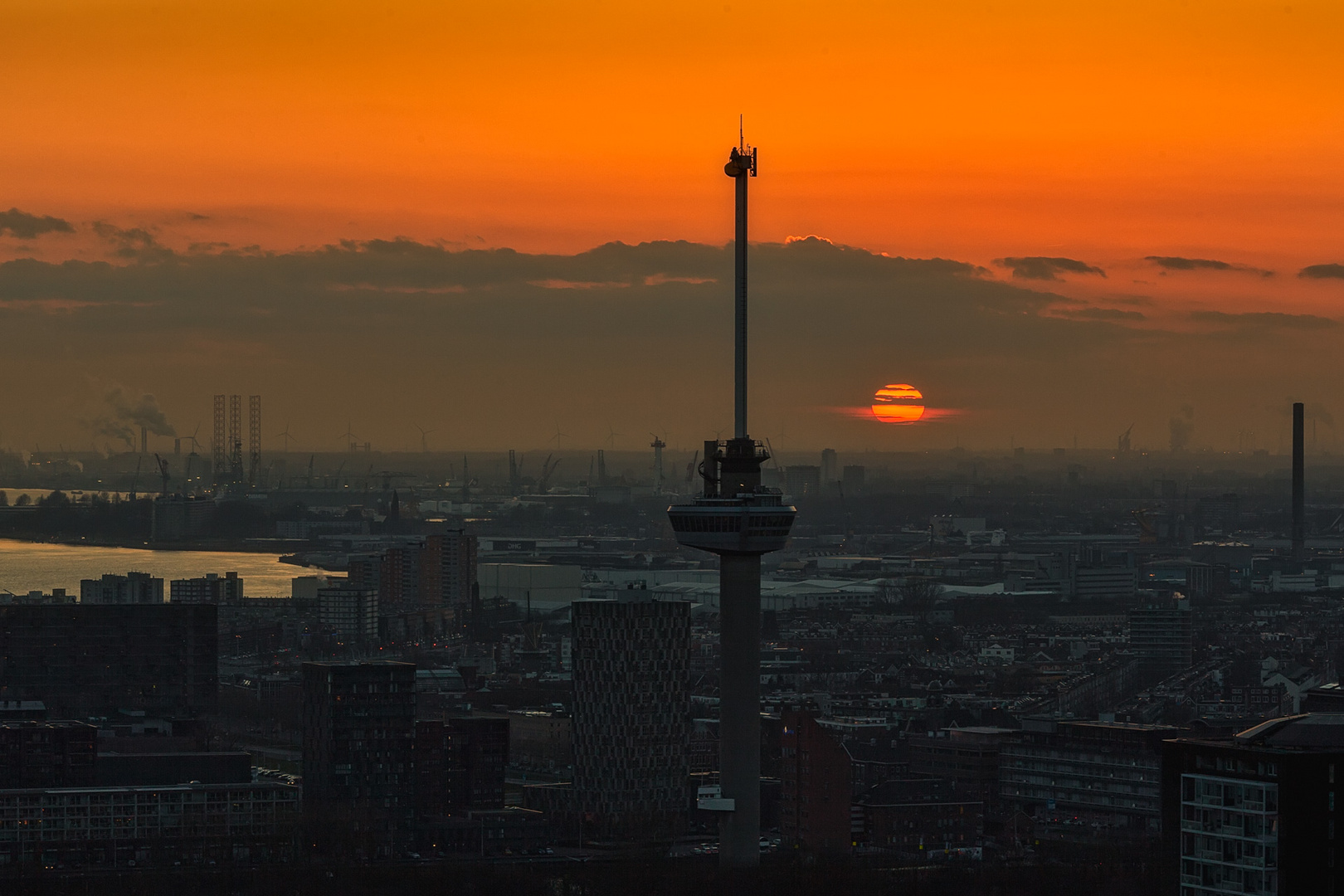 Sunset in Rotterdam