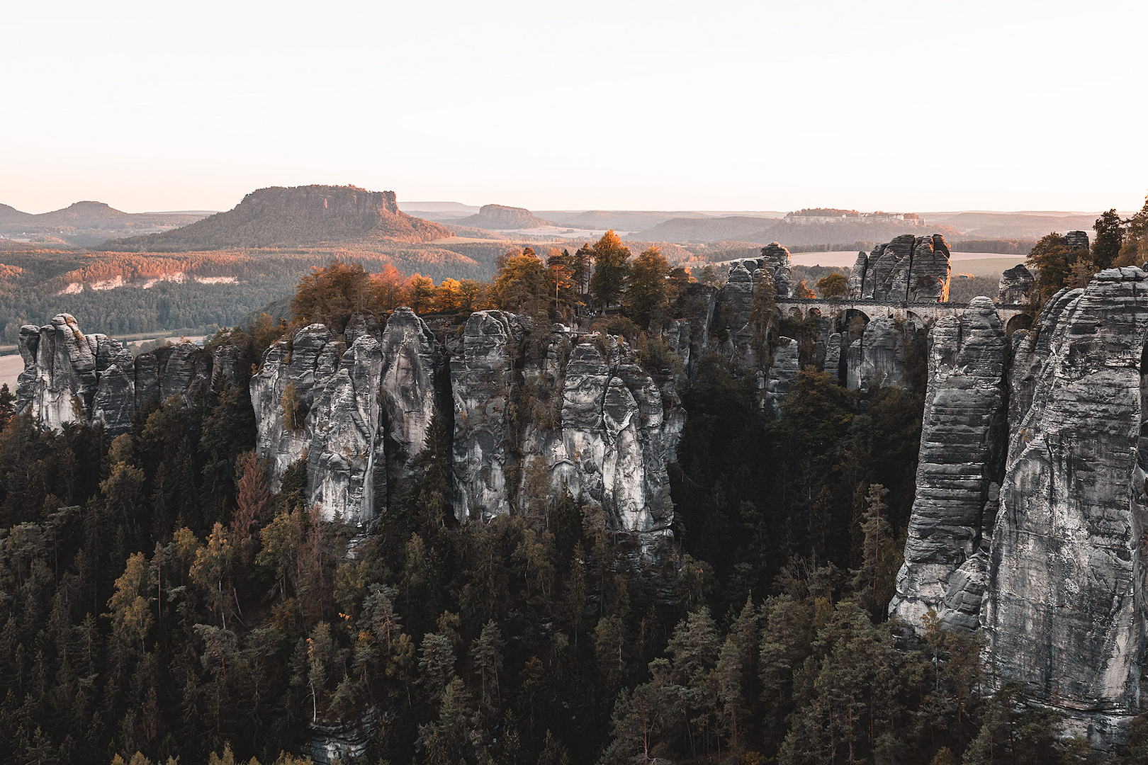 Sunset in Saxon Switzland.