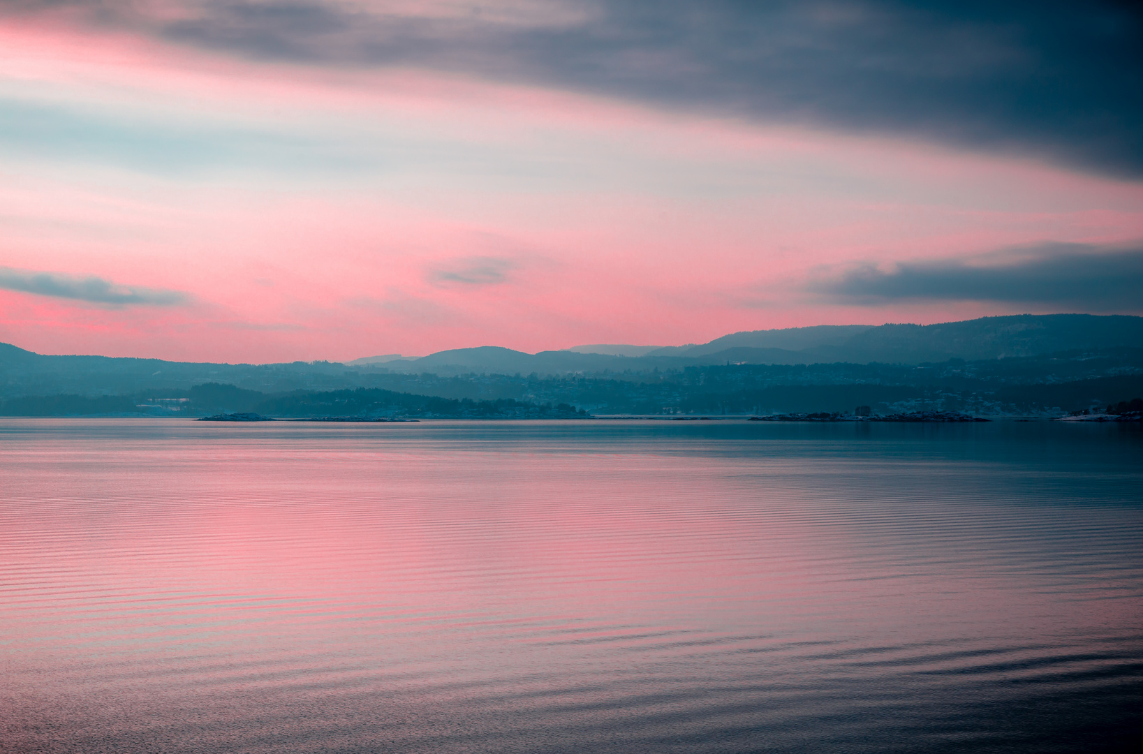 Sunset in the fjord