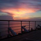 Sunset in the middle of  South Pacific Ocean