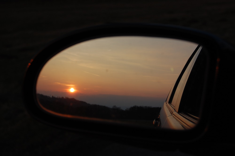 Sunset in the mirror