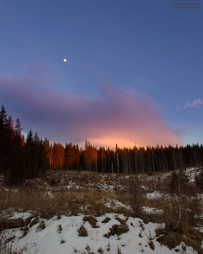 sunset in the mountains