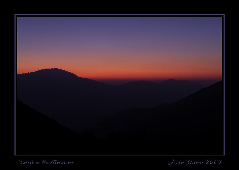 Sunset in the mountains