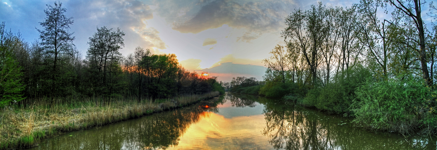 Sunset in the nature near Bergharen (Netherlands)